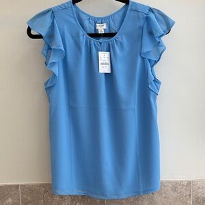 J. Crew Sky Blue Ruffle Sleeve Camisole